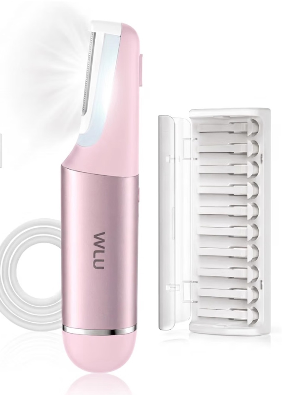 WLU Dermaplane Razor for Women Face Peach Fuzz Hair Removal, Pale Pink (51)